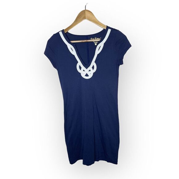 Lilly Pulitzer Brewster T-Shirt Dress Dark Blue 100% Pima cotton XXS - Picture 4 of 10